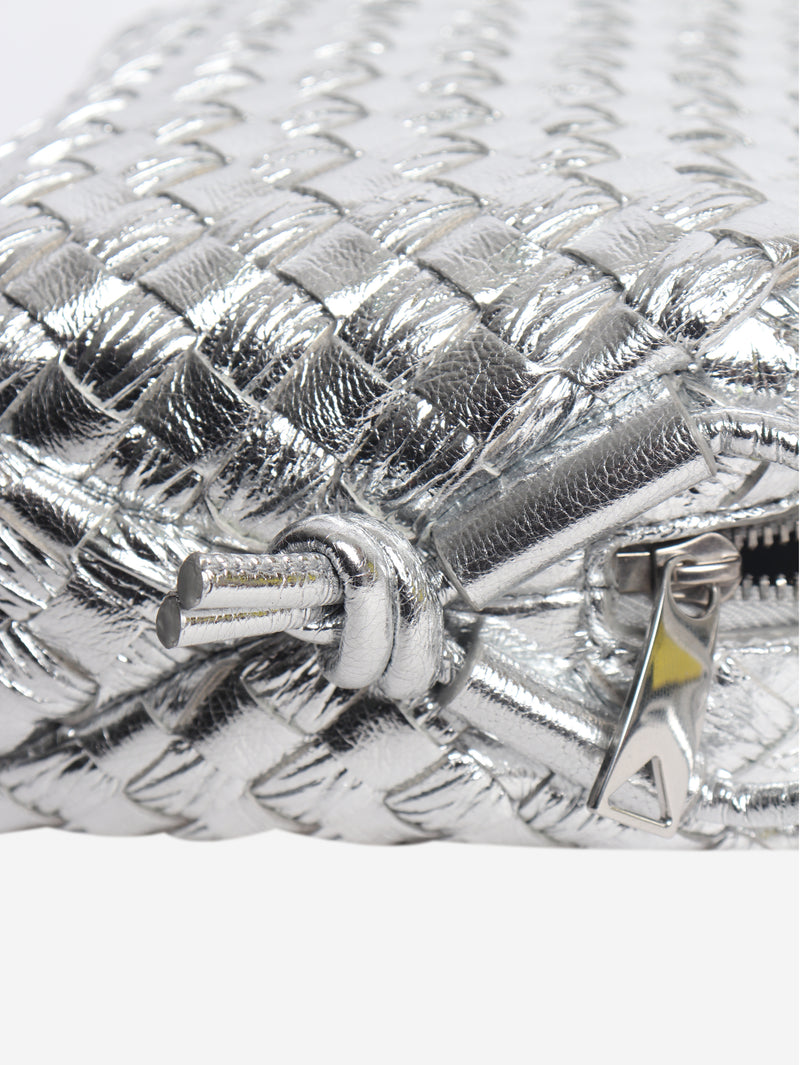 Silver mini Intrecciato loop bag