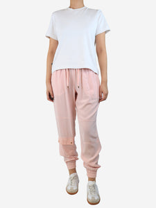 Louis Vuitton Pink parachute silk trousers - size UK 8