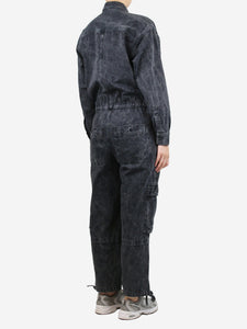 Isabel Marant Etoile Grey Idany denim jumpsuit - size UK 8