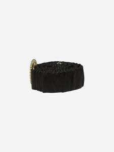 Gucci Black rouched GG emblem belt