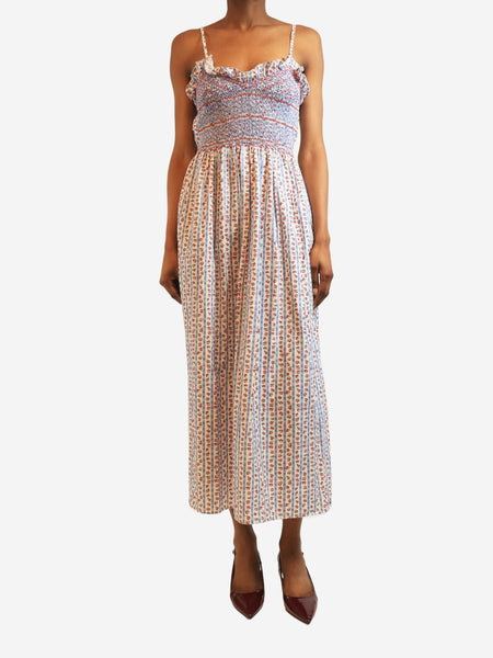 Multicolour Bianca floral smocked midi dress - size M product image