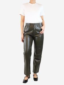 Agolde Khaki leather jeans - size UK 12