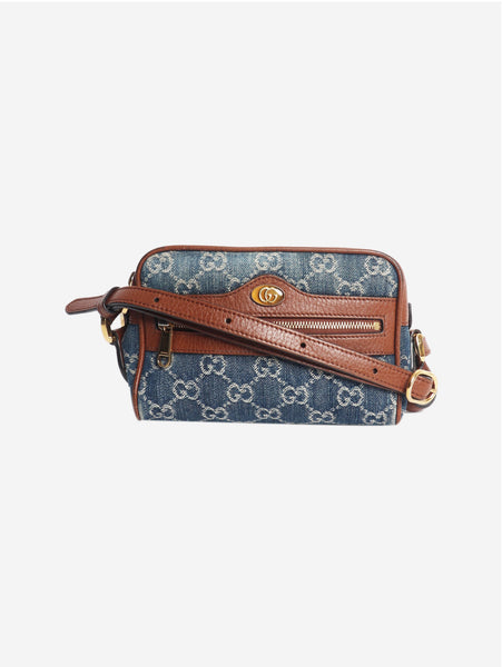 Blue denim Ophidia GG shoulder bag product image