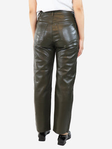 Agolde Khaki leather jeans - size UK 12