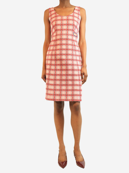 Pink and red plaid dress - size UK 8 product image