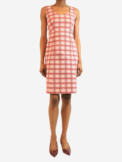 Pink and red plaid dress - size UK 8 Dresses Prada 