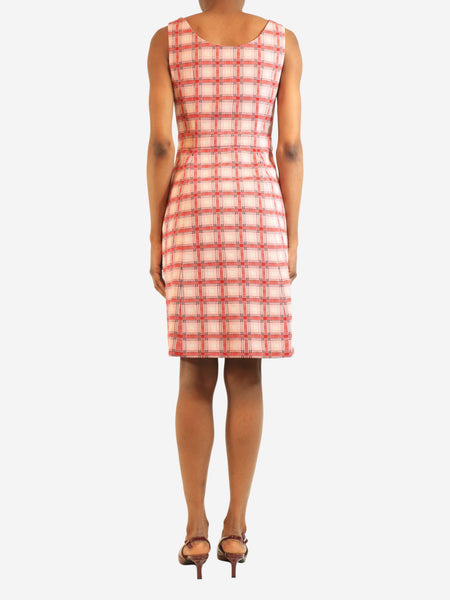 Pink and red plaid dress - size UK 8 alternate image