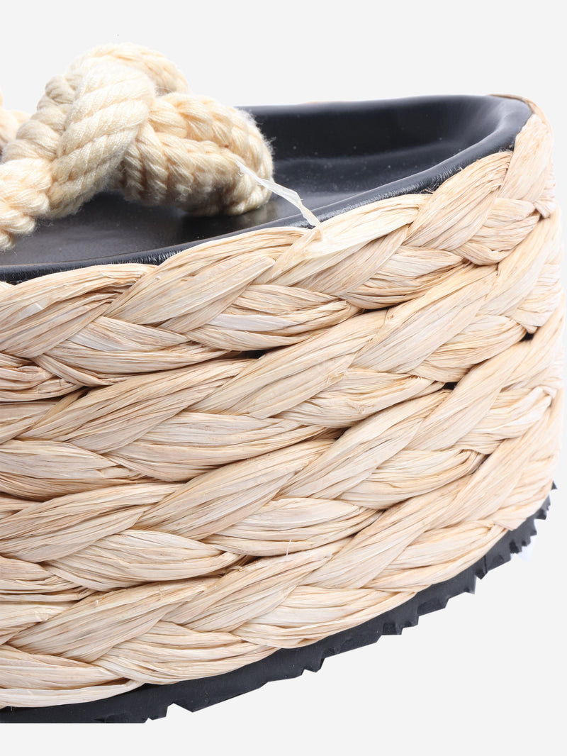 Neutral raffia platform sandals - size EU 41 Flat Sandals Isabel Marant 