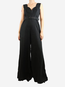 Emilia Wickstead Emilia Wickstead Black linen sleeveless jumpsuit - size UK 10