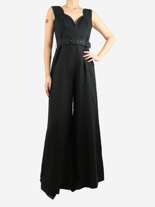 Emilia Wickstead Emilia Wickstead Black linen sleeveless jumpsuit - size UK 10