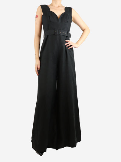 Emilia Wickstead Black linen sleeveless jumpsuit - size UK 10 Jumpsuits Emilia Wickstead 