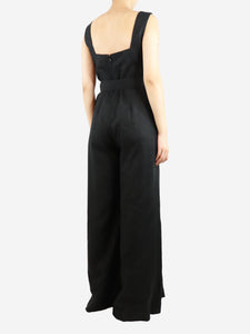 Emilia Wickstead Emilia Wickstead Black linen sleeveless jumpsuit - size UK 10