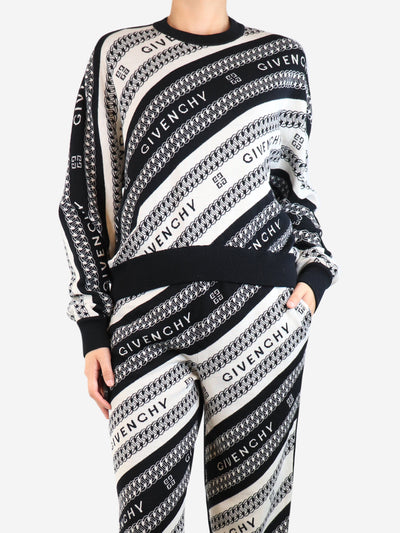 Black and white jacquard chain printed knit jumper - size XS Knitwear Givenchy 