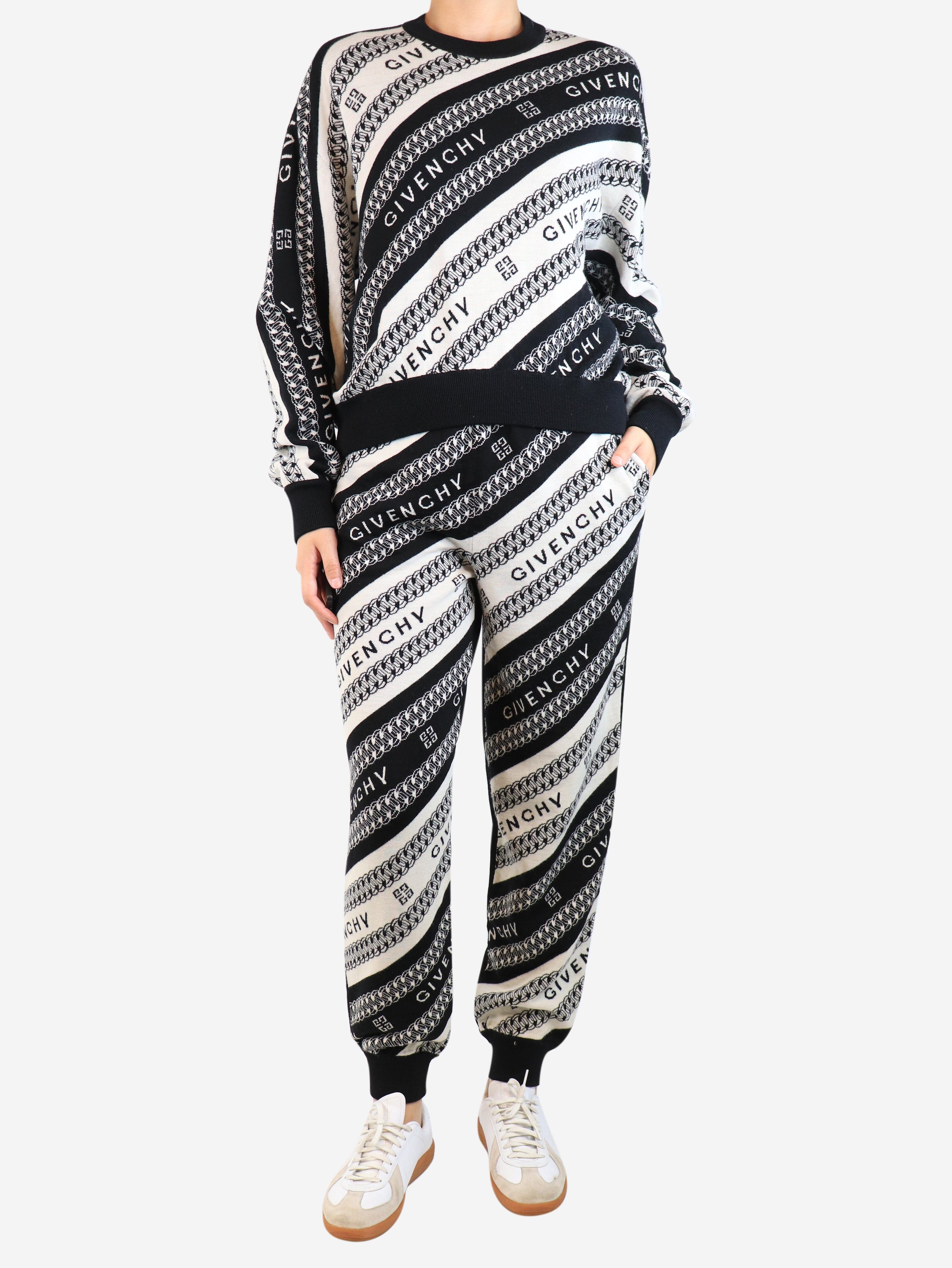 Black jacquard chain printed knit trousers - size S Trousers Givenchy 
