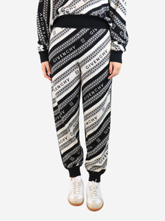 Black jacquard chain printed knit trousers - size S Trousers Givenchy 