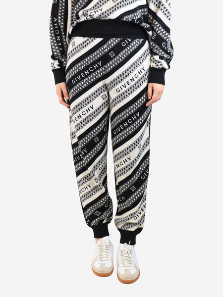 Black jacquard chain printed knit trousers - size S product image