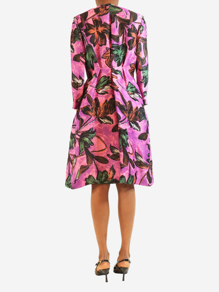 Purple printed midi dress - size UK 6 alternate image