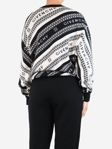 Givenchy Black and white jacquard chain printed knit jumper - size XS