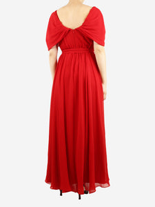 Badgley Mischka Red sleeveless midi gown dress - size UK 8