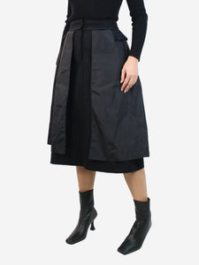 Prada Black nylon patchwork skirt - size UK 8