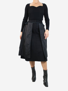 Prada Black nylon patchwork skirt - size UK 8
