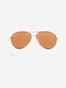 Chanel Gold aviator sunglasses