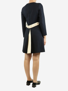 Huishan Zhang Navy blue wool-blend pocket dress - size UK 10