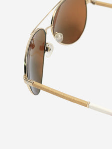 Chanel Gold aviator sunglasses