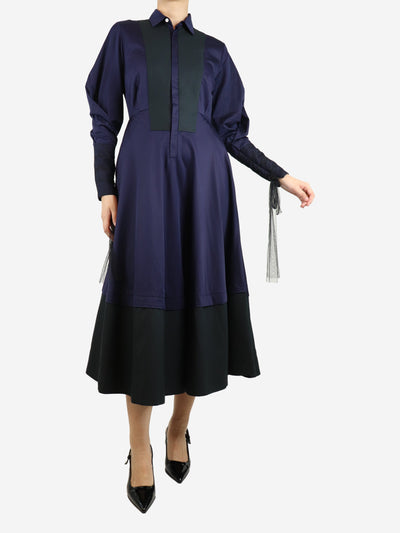 Navy blue cotton maxi dress - size UK 8 Dresses Amanda Wakeley 