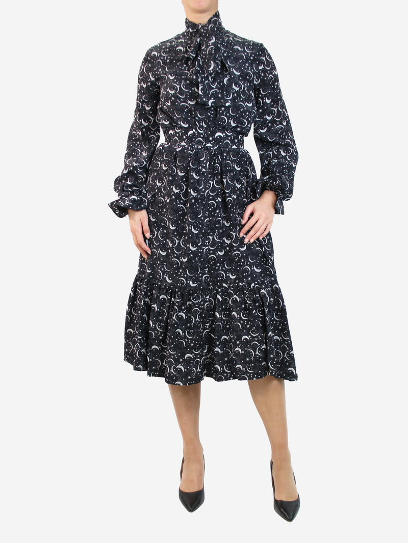 star printed midi dress