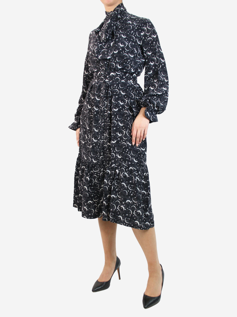 Black star printed midi dress - size S Dresses Catherine Prevost 