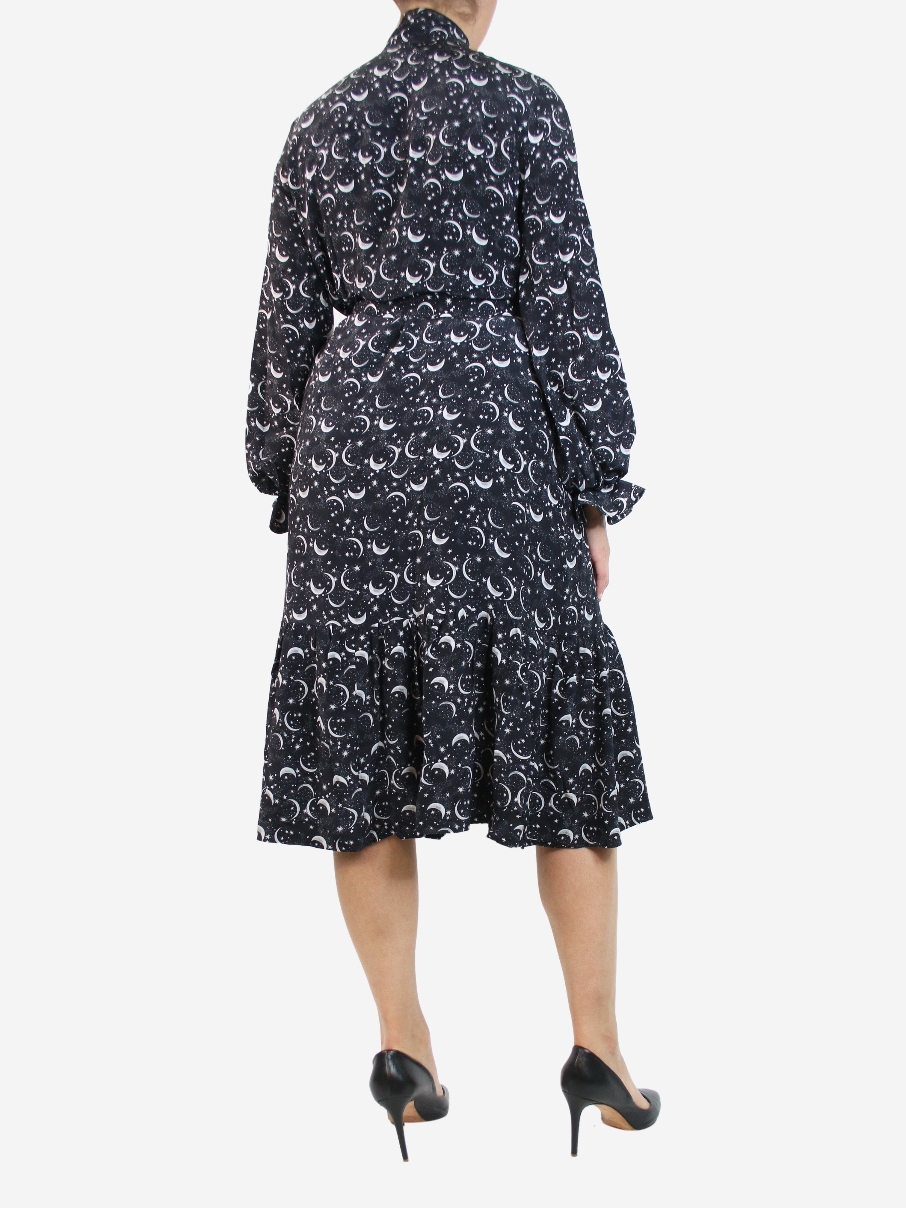 Black star printed midi dress - size S Dresses Catherine Prevost 
