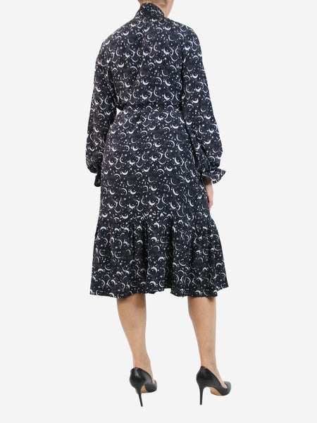 Black star printed midi dress - size S alternate image