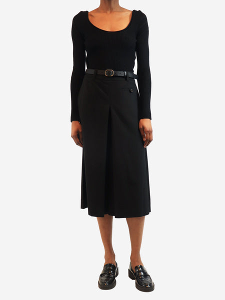 Black belted cullottes - size UK 6 alternate image
