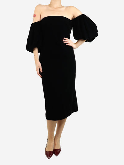 Black off-shoulder velvet midi dress - size UK 8 Dresses Elizabeth and James 