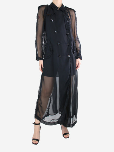 Black double-breasted sheer trench coat - size L Coats & Jackets Comme Des Garçons 