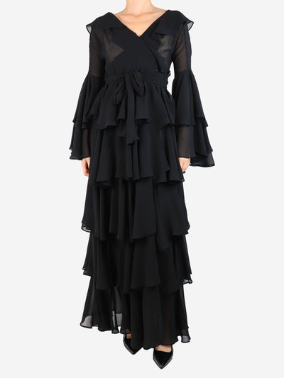 Black ruffled chiffon dress - size S Dresses Norma Kamali 