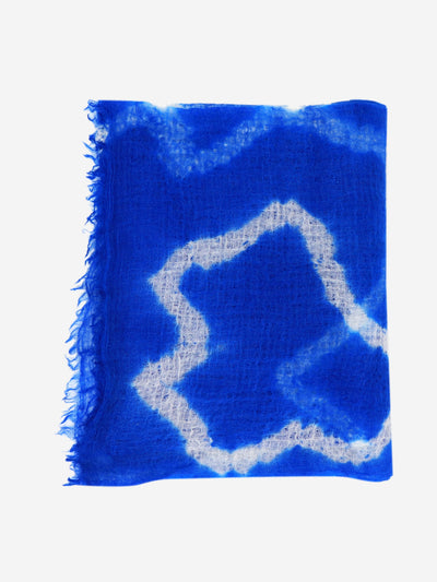 Blue and white Shibori Cashmere scarf Scarves Suzusan 