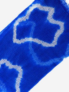 Suzusan Blue and white Shibori Cashmere scarf