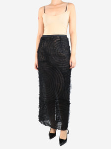 Huishan Zhang Black mesh skirt - size UK 12