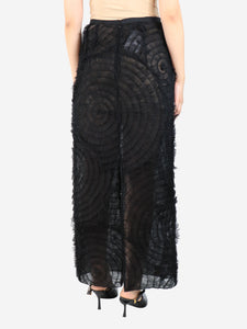 Huishan Zhang Black mesh skirt - size UK 12