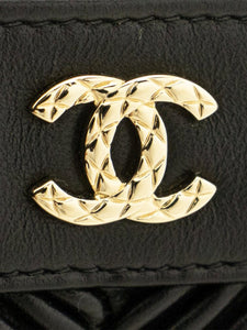 Chanel Black 2019 V-Stich Wallet On Chain