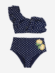 Tory Burch Navy blue polka dot two-piece bikini set - size S