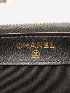 Chanel Black 2019 V-Stich Wallet On Chain