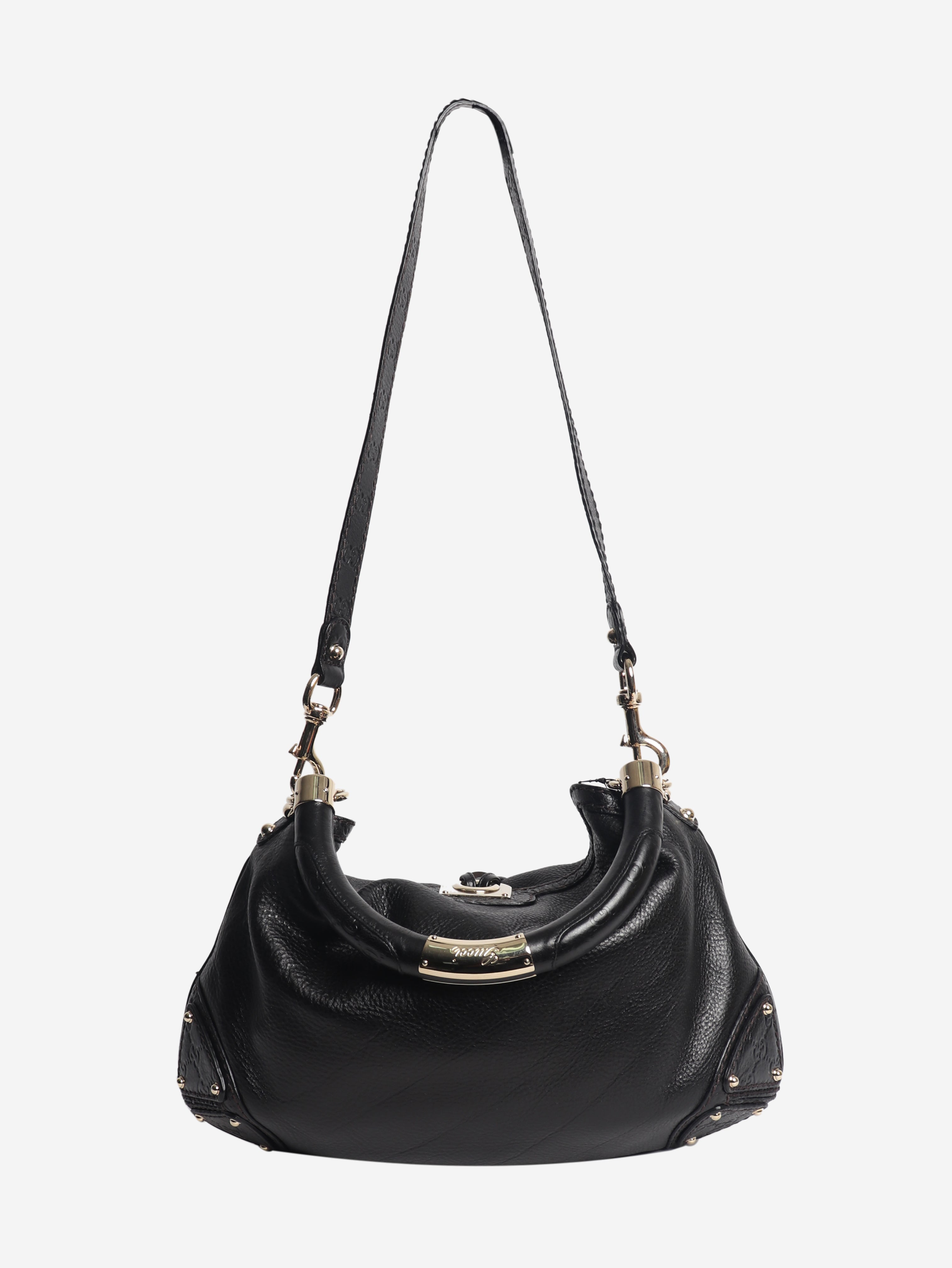 Black Indy leather 2way bag