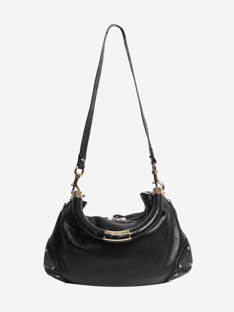 Black Indy leather 2way bag