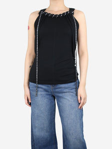 Loewe Black crystal-embellished tank top