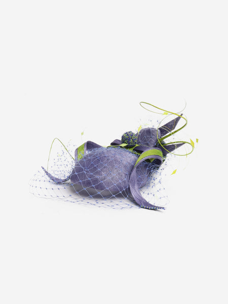 Purple and green floral fascinator product image