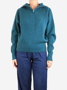 Isabel marant Etoile Green quarter zip knit jumper - size UK 10