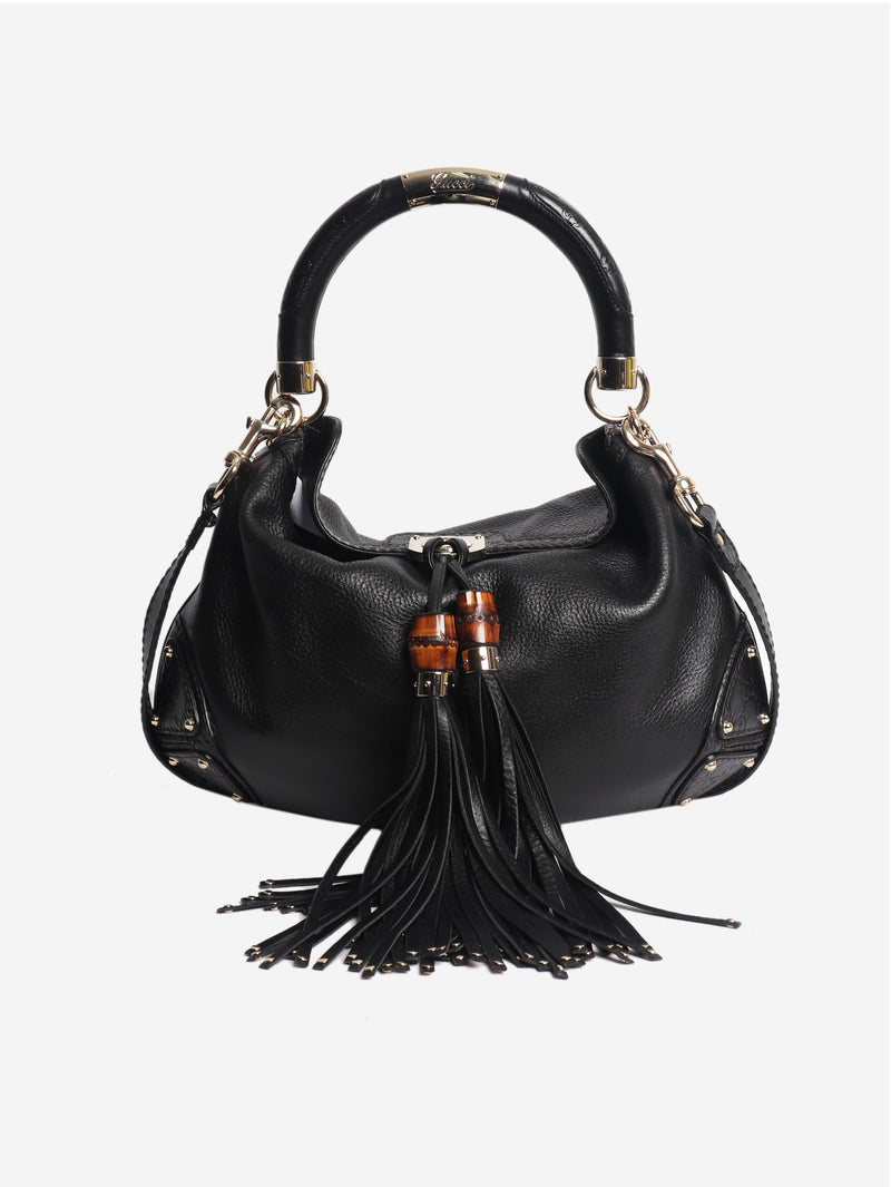 Black Indy leather 2way bag